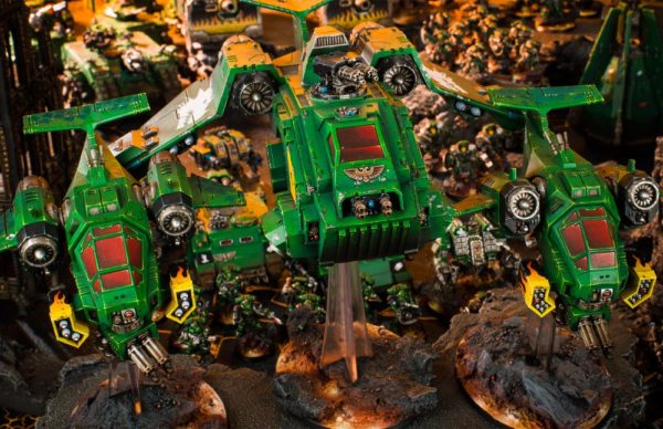 salamander army clan lord on fire drake flying model