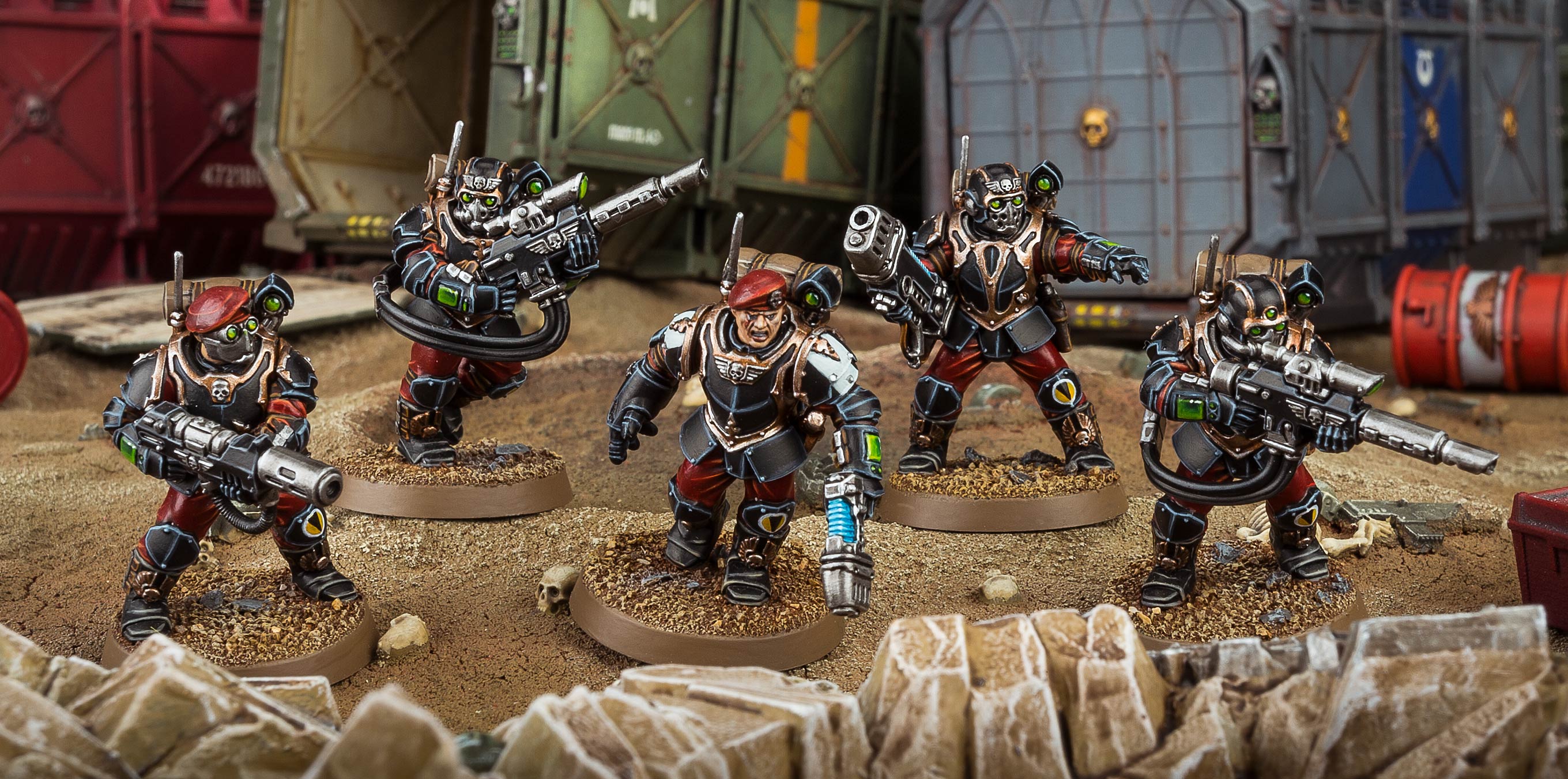 Cadian Command Squad painted Astra Militarum Imperial Guard Warhammer 40k  Elite