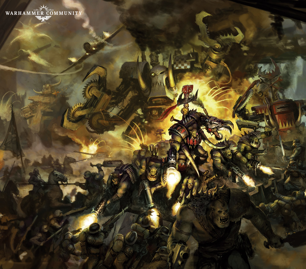 Warhammer 40k character with lions and swords 4K wallpaper download