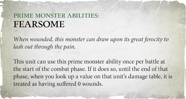 Prime Monster Abilities: Fearsome