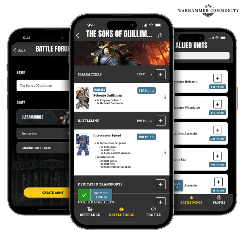 Warhammer 40000 App Battle Forge Access Update Warhammer Community